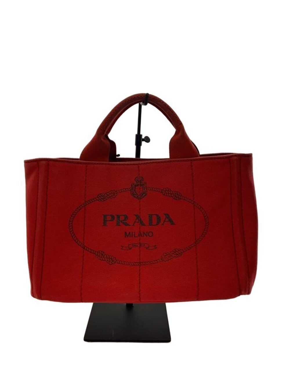 Prada Canapa Handbag Canvas RED